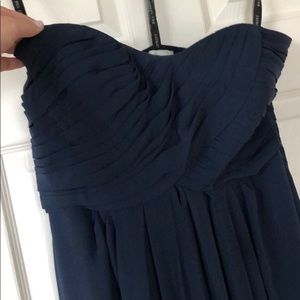 Navy blue Bill Levkoff bridesmaids dress